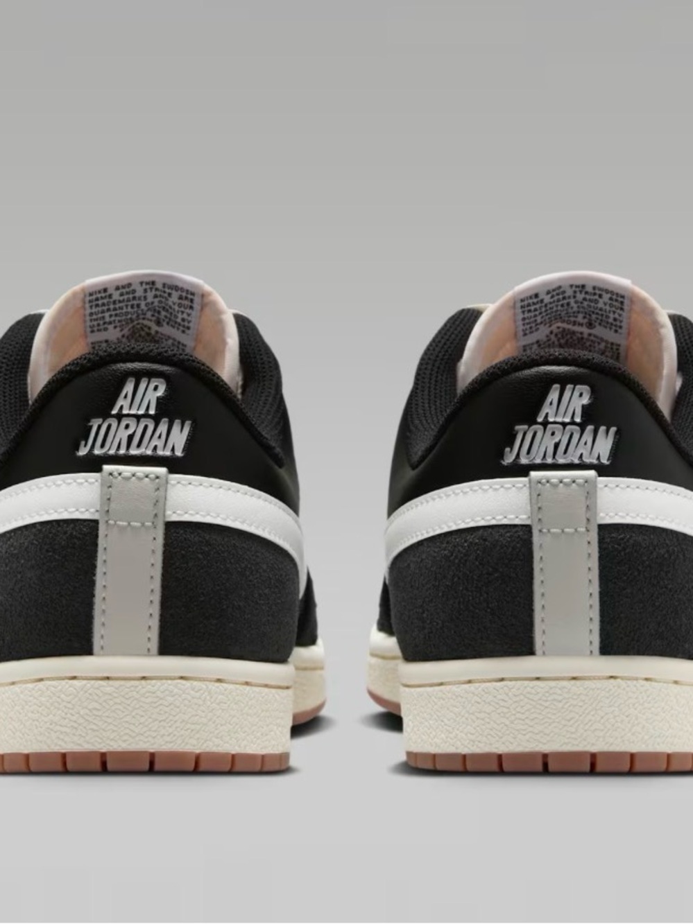 Nike Air Jordan Skyline Black and White Low-Top Sneakers with Gum Sole